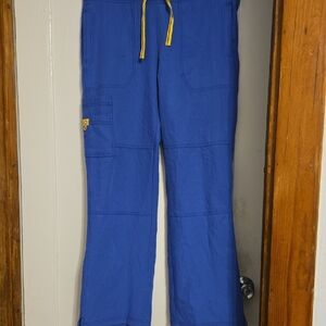 Blue Women's Pants with Yellow Accents